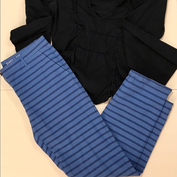 GAP Pants - Gap Striped Broken In Straight Khakis